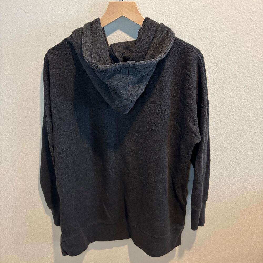 Aerie Dark Grey Hooded Sweatshirt w Fabric Draw Strings and adjustable sides M - Picture 4 of 6
